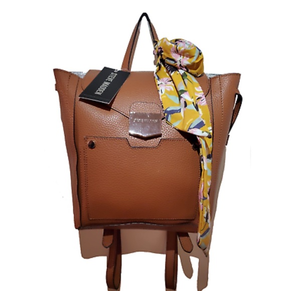 Steve Madden Handbags - NEW Steve Madden BSparkles Cognac Backpack W Scarf